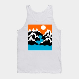 Mountain ranges river ocean sea landscape day scenery Tank Top